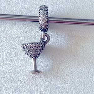 Pandora sparkling cocktail glass charm